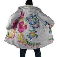 Hawaiian Abstract Art Turtles Cloak with Plumeria and Hibiscus LT03 - Polynesian Pride