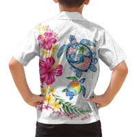 Hawaiian Abstract Art Turtles Hawaiian Shirt with Plumeria and Hibiscus LT03 - Polynesian Pride