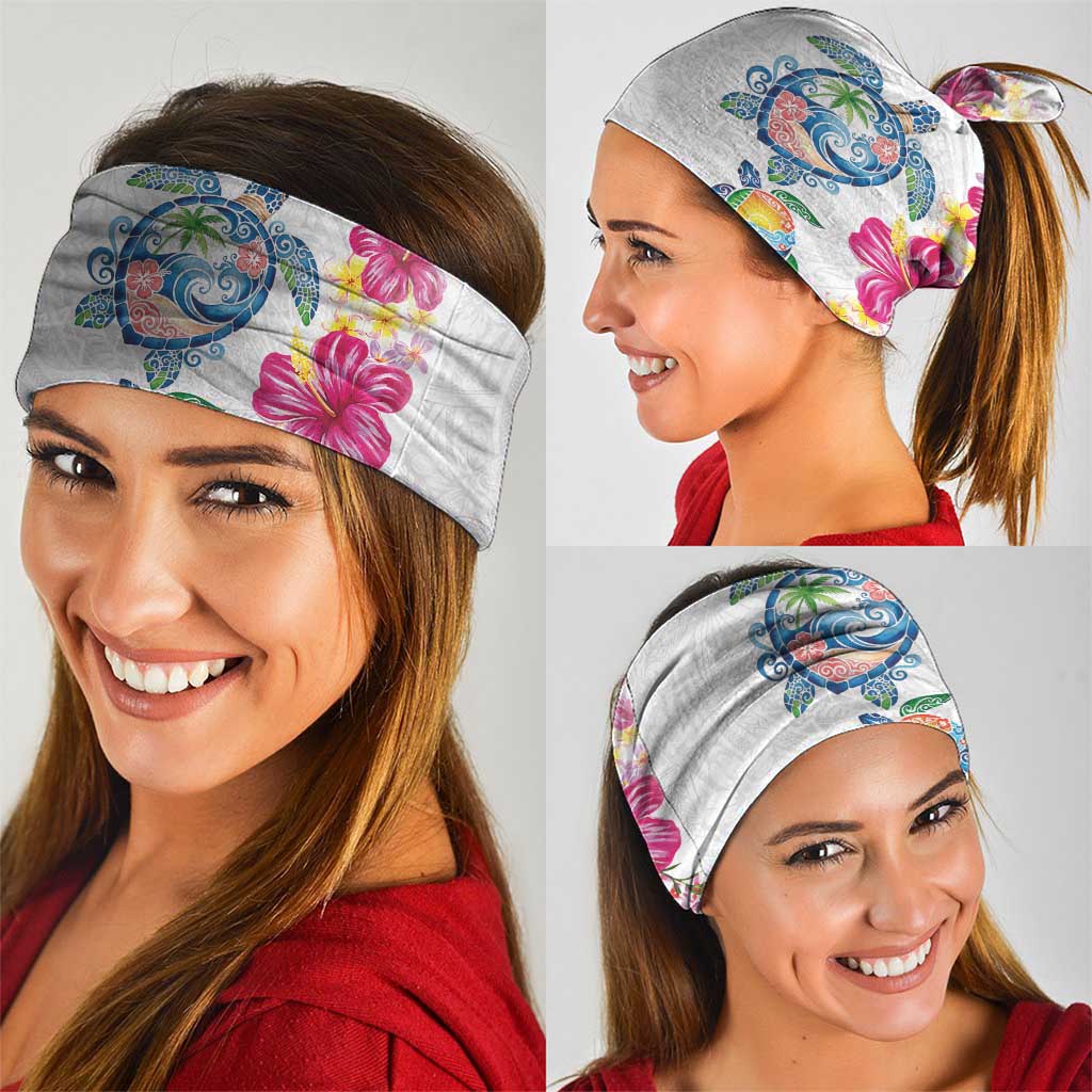 Hawaiian Abstract Art Turtles Neck Gaiter with Plumeria and Hibiscus LT03 - Polynesian Pride