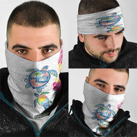 Hawaiian Abstract Art Turtles Neck Gaiter with Plumeria and Hibiscus LT03 - Polynesian Pride