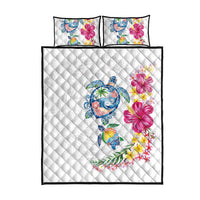 Hawaiian Abstract Art Turtles Quilt Bed Set with Plumeria and Hibiscus LT03 - Polynesian Pride