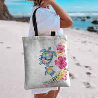 Hawaiian Abstract Art Turtles Tote Bag with Plumeria and Hibiscus LT03 - Polynesian Pride