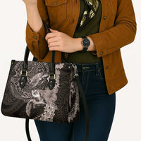 Hawaiian Plumeria and Hibiscus with Turtles Leather Bag Polynesian Art Grayscale LT03 - Polynesian Pride