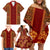 Hawaii Style Hibiscus and Tribal Element Fabric Patchwork Family Matching Off Shoulder Short Dress and Hawaiian Shirt LT03 - Polynesian Pride