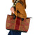 Hawaii Style Hibiscus and Tribal Element Fabric Patchwork Leather Tote Bag LT03 Red - Polynesian Pride