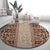 Hawaii Style Hibiscus and Tribal Element Fabric Patchwork Round Carpet Beige Version LT03 - Polynesian Pride