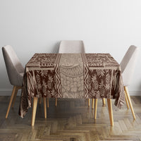 Hawaii Style Hibiscus and Tribal Element Fabric Patchwork Tablecloth Beige Version LT03 - Polynesian Pride