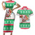 Hawaii Mele Kalikimaka Couples Matching Short Sleeve Bodycon Dress and Hawaiian Shirt Aloha Santa and Palm Tree Mix Kakau Pattern LT03 Green - Polynesian Pride