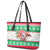 Hawaii Mele Kalikimaka Leather Tote Bag Aloha Santa and Palm Tree Mix Kakau Pattern LT03 - Polynesian Pride