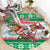 Hawaii Mele Kalikimaka Round Carpet Aloha Santa and Palm Tree Mix Kakau Pattern LT03 - Polynesian Pride