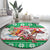 Hawaii Mele Kalikimaka Round Carpet Aloha Santa and Palm Tree Mix Kakau Pattern LT03 - Polynesian Pride