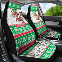 Custom Hawaii Mele Kalikimaka Car Seat Cover Aloha Santa and Palm Tree Mix Kakau Pattern LT03 - Polynesian Pride