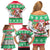 Custom Hawaii Mele Kalikimaka Family Matching Off Shoulder Short Dress and Hawaiian Shirt Aloha Santa and Palm Tree Mix Kakau Pattern LT03 - Polynesian Pride