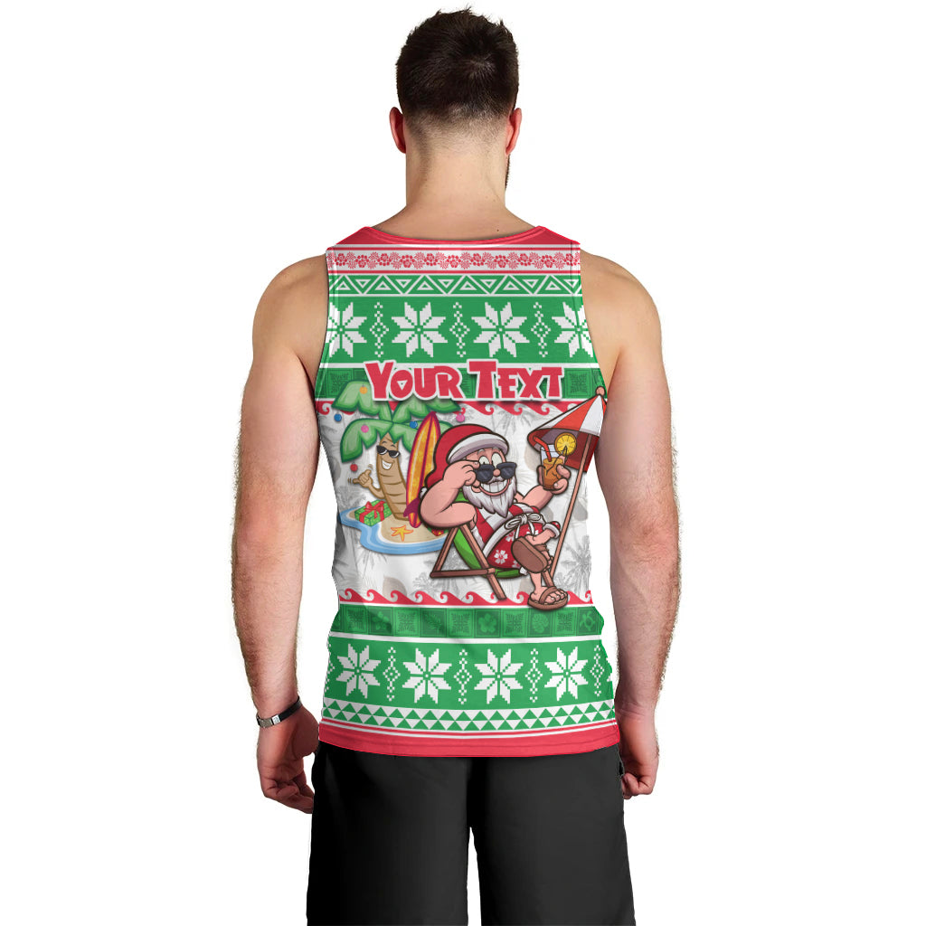 Custom Hawaii Mele Kalikimaka Men Tank Top Aloha Santa and Palm Tree Mix Kakau Pattern LT03 - Polynesian Pride
