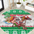 Custom Hawaii Mele Kalikimaka Round Carpet Aloha Santa and Palm Tree Mix Kakau Pattern LT03 Green - Polynesian Pride