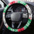 Custom Hawaii Mele Kalikimaka Steering Wheel Cover Aloha Santa and Palm Tree Mix Kakau Pattern