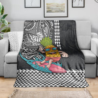 Hawaii Pineapple Surfing With Kakau Tribal Blanket LT03 - Polynesian Pride
