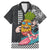 Hawaii Pineapple Surfing With Kakau Tribal Family Matching Mermaid Dress and Hawaiian Shirt LT03 Dad's Shirt - Short Sleeve Brown - Polynesian Pride