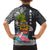 Hawaii Pineapple Surfing With Kakau Tribal Family Matching Off Shoulder Long Sleeve Dress and Hawaiian Shirt LT03 - Polynesian Pride