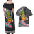 Hawaii Pineapple Surfing Kakau Tribal Personalised Couples Matching Off Shoulder Maxi Dress and Hawaiian Shirt LT03 - Polynesian Pride