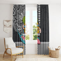 Hawaii Pineapple Surfing Kakau Tribal Personalised Window Curtain LT03 - Polynesian Pride