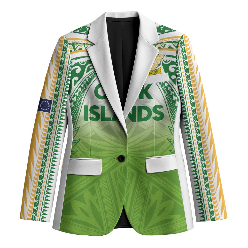 Custom Cook Islands Rugby League Blazer Tatau Tribal Motifs-Light Green Color LT03 Unisex Green - Polynesian Pride