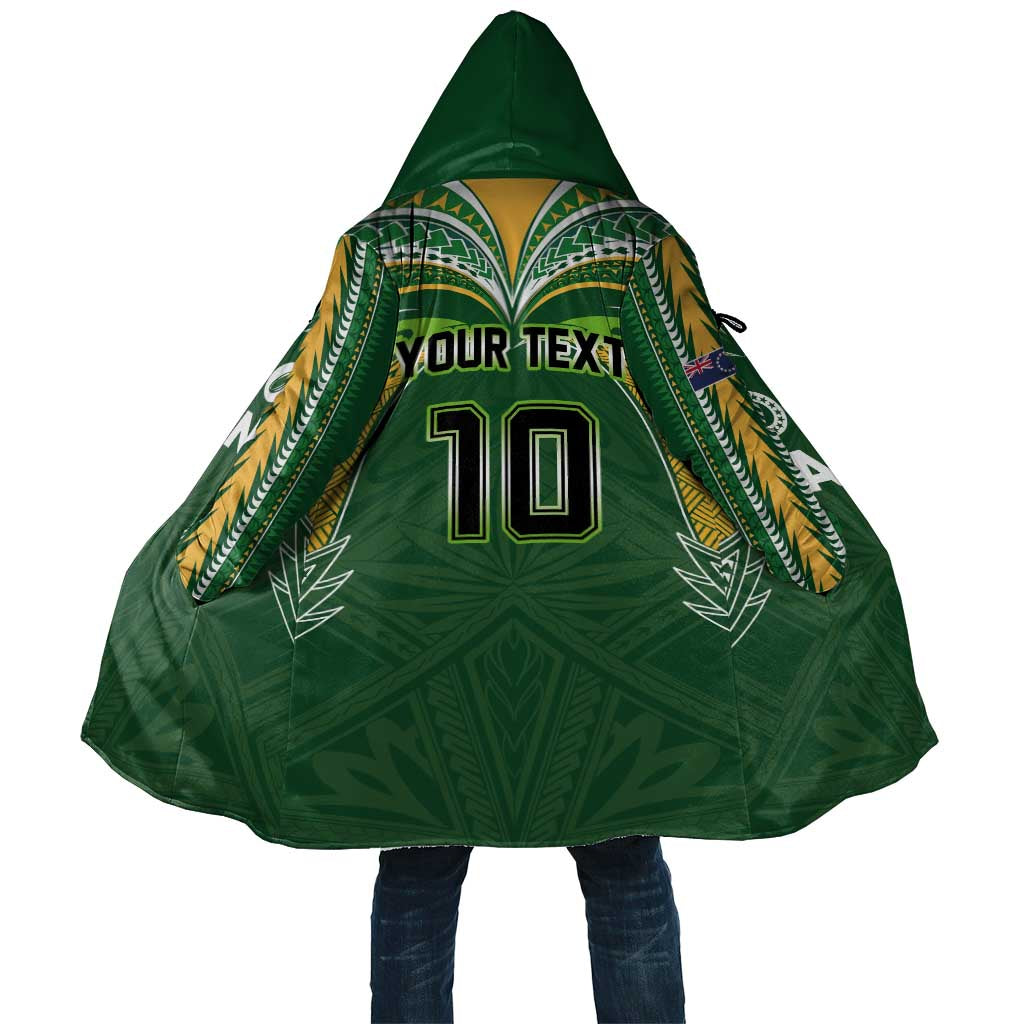 Custom Cook Islands Rugby League Cloak Tatau Tribal Motifs-Dark Green Color LT03 Unisex Green - Polynesian Pride