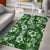 Hawaiian Quilt Pattern Area Rug Hibiscus and Tribal Element Vintage Green Vibe LT03 - Polynesian Pride