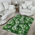 Hawaiian Quilt Pattern Area Rug Hibiscus and Tribal Element Vintage Green Vibe LT03 - Polynesian Pride