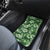 Hawaiian Quilt Pattern Car Mats Hibiscus and Tribal Element Vintage Green Vibe LT03 - Polynesian Pride