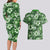 Hawaiian Quilt Pattern Couples Matching Long Sleeve Bodycon Dress and Hawaiian Shirt Hibiscus and Tribal Element Vintage Green Vibe LT03 - Polynesian Pride