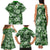 Hawaiian Quilt Pattern Family Matching Tank Maxi Dress and Hawaiian Shirt Hibiscus and Tribal Element Vintage Green Vibe LT03 - Polynesian Pride