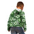 Hawaiian Quilt Pattern Kid Hoodie Hibiscus and Tribal Element Vintage Green Vibe LT03 - Polynesian Pride