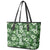 Hawaiian Quilt Pattern Leather Tote Bag Hibiscus and Tribal Element Vintage Green Vibe LT03 - Polynesian Pride