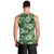 Hawaiian Quilt Pattern Men Tank Top Hibiscus and Tribal Element Vintage Green Vibe LT03 - Polynesian Pride