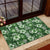 Hawaiian Quilt Pattern Rubber Doormat Hibiscus and Tribal Element Vintage Green Vibe LT03 - Polynesian Pride