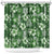 Hawaiian Quilt Pattern Shower Curtain Hibiscus and Tribal Element Vintage Green Vibe LT03 Green - Polynesian Pride