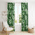 Hawaiian Quilt Pattern Window Curtain Hibiscus and Tribal Element Vintage Green Vibe LT03 - Polynesian Pride