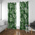 Hawaiian Quilt Pattern Window Curtain Hibiscus and Tribal Element Vintage Green Vibe LT03 With Grommets Green - Polynesian Pride