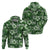 Hawaiian Quilt Pattern Zip Hoodie Hibiscus and Tribal Element Vintage Green Vibe LT03 - Polynesian Pride