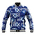 Hawaiian Quilt Pattern Baseball Jacket Hibiscus and Tribal Element Vintage Blue Vibe LT03 Unisex Blue - Polynesian Pride