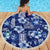 Hawaiian Quilt Pattern Beach Blanket Hibiscus and Tribal Element Vintage Blue Vibe LT03 - Polynesian Pride