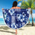 Hawaiian Quilt Pattern Beach Blanket Hibiscus and Tribal Element Vintage Blue Vibe LT03 - Polynesian Pride