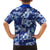 Hawaiian Quilt Pattern Family Matching Short Sleeve Bodycon Dress and Hawaiian Shirt Hibiscus and Tribal Element Vintage Blue Vibe LT03 - Polynesian Pride