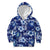 Hawaiian Quilt Pattern Kid Hoodie Hibiscus and Tribal Element Vintage Blue Vibe LT03 Hoodie Blue - Polynesian Pride