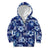 Hawaiian Quilt Pattern Kid Hoodie Hibiscus and Tribal Element Vintage Blue Vibe LT03 Zip Hoodie Blue - Polynesian Pride