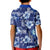 Hawaiian Quilt Pattern Kid Polo Shirt Hibiscus and Tribal Element Vintage Blue Vibe LT03 - Polynesian Pride