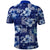 Hawaiian Quilt Pattern Polo Shirt Hibiscus and Tribal Element Vintage Blue Vibe LT03 - Polynesian Pride