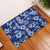 Hawaiian Quilt Pattern Rubber Doormat Hibiscus and Tribal Element Vintage Blue Vibe LT03 Blue - Polynesian Pride