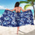 Hawaiian Quilt Pattern Sarong Hibiscus and Tribal Element Vintage Blue Vibe LT03 - Polynesian Pride